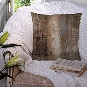 Contemporary Brown+Gray 18” Throw Pillow Covers